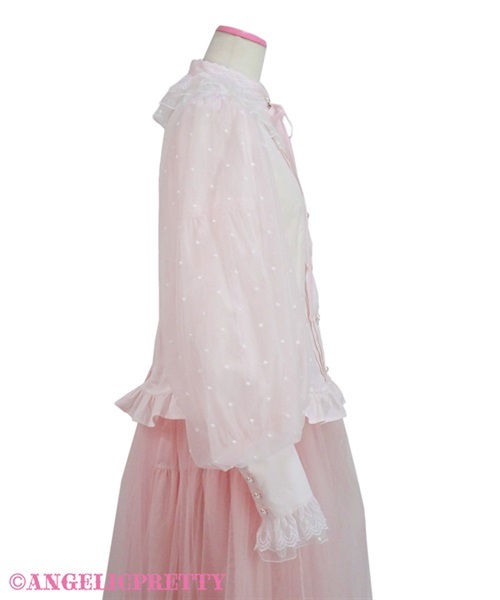 Dot Tulle Doll Blouse - Pink