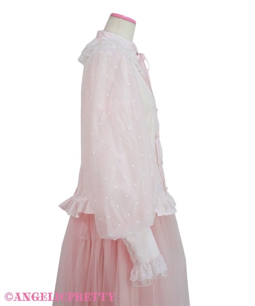 Dot Tulle Doll Blouse - Pink - Click Image to Close