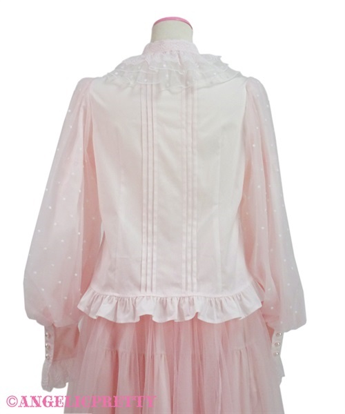 Dot Tulle Doll Blouse - Pink