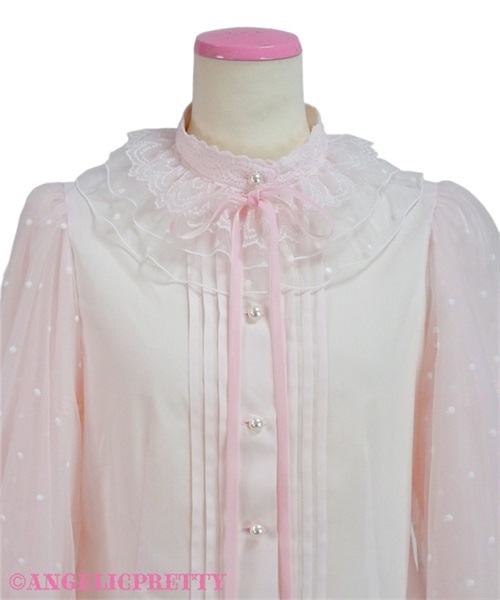 Dot Tulle Doll Blouse - Pink