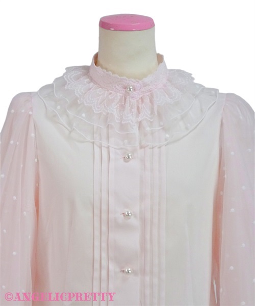 Dot Tulle Doll Blouse - Pink