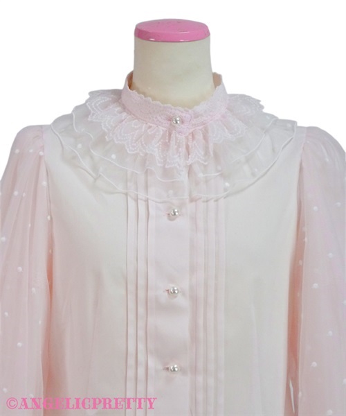 Dot Tulle Doll Blouse - Pink - Click Image to Close