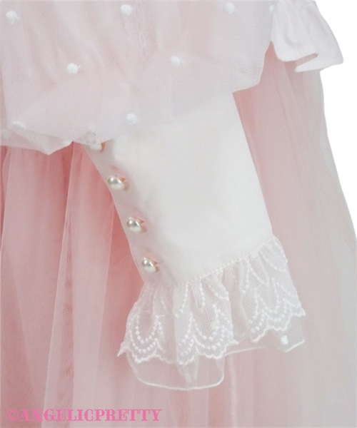 Dot Tulle Doll Blouse - Pink