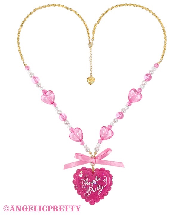 Dream Heart Necklace Deep Pink 242KA09 130600 dpk 60.00 Angelic Pretty USA