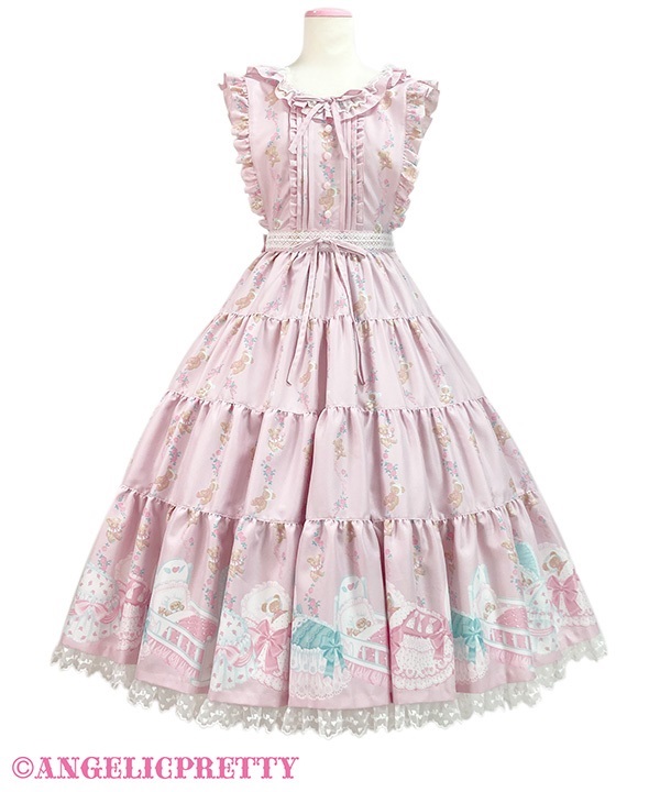 Dreaming Tiny Bear Apron Skirt - Pink