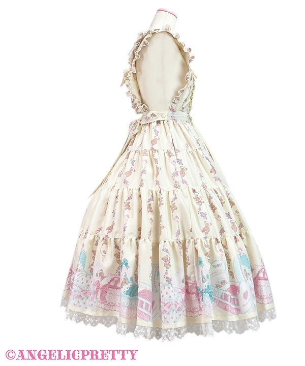 Dreaming Tiny Bear Apron Skirt - Pink