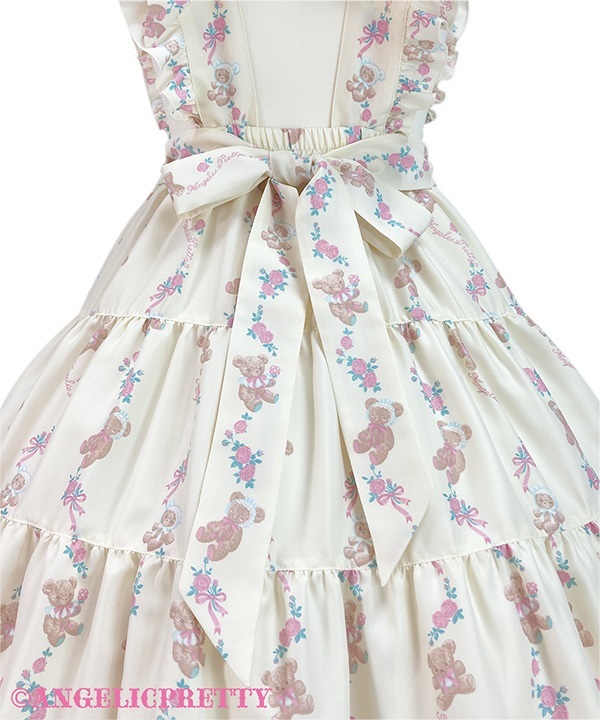 Dreaming Tiny Bear Apron Skirt - Pink