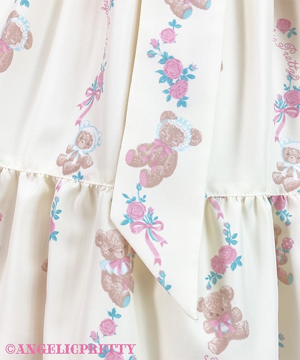 Dreaming Tiny Bear Apron Skirt - Pink