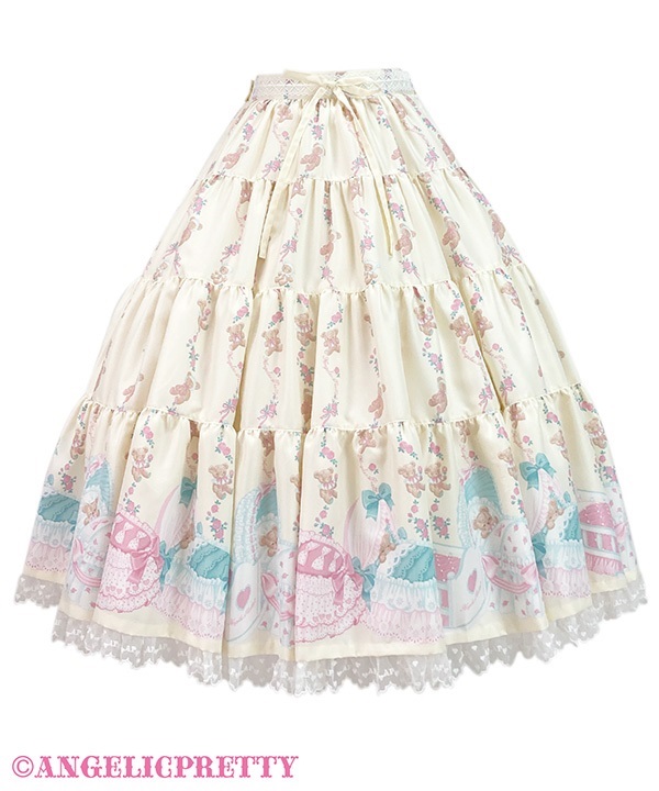 Dreaming Tiny Bear Apron Skirt - Pink