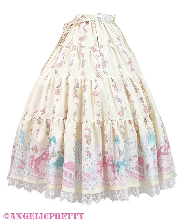 Dreaming Tiny Bear Apron Skirt - Pink