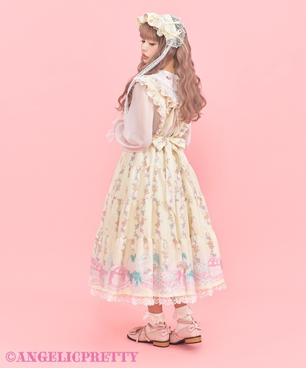 Dreaming Tiny Bear Apron Skirt - Pink