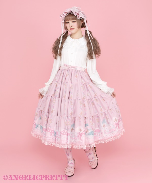 Dreaming Tiny Bear Apron Skirt - Pink