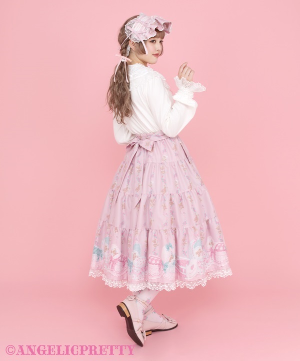 Dreaming Tiny Bear Apron Skirt - Pink