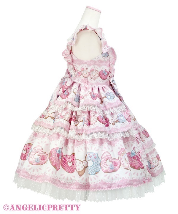Dreamy Fancy Donut Tiered Jumperskirt Set - Pink [252PST10-210526
