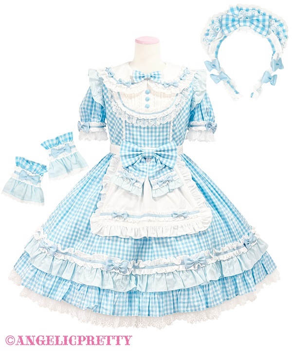 Dreamy Ribbon Cafe One Piece Set - Sax