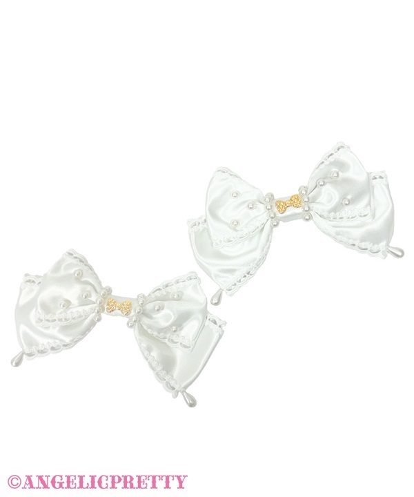 Dress Up Ribbon Clip Set - White
