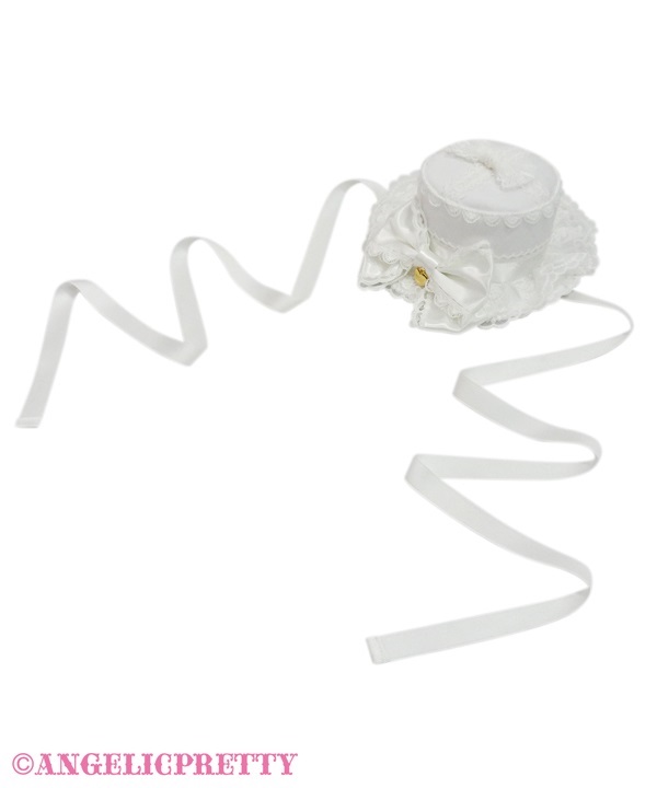 Dress Up Ribbon Mini Hat - White