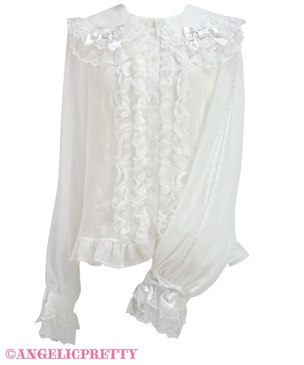 Dressy Ribbon Lace Blouse - White