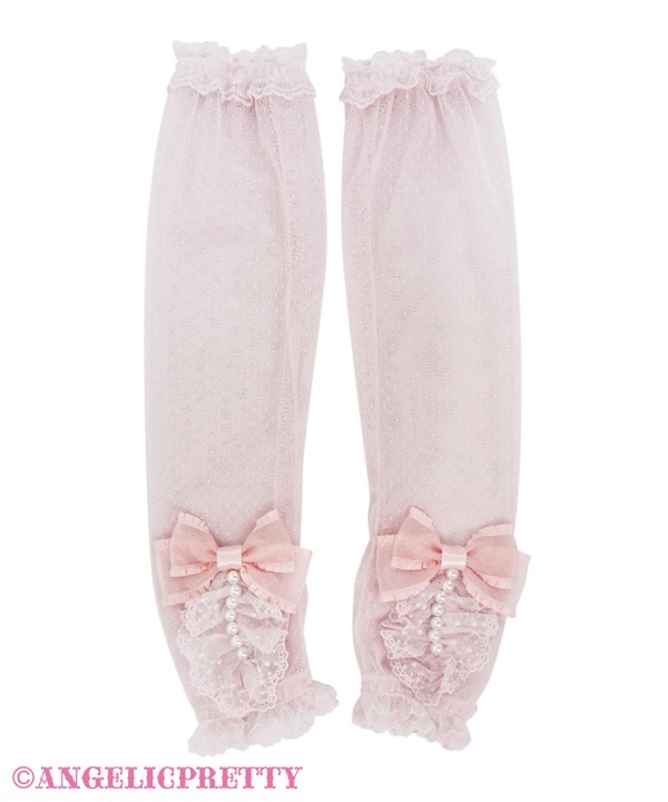 Elegant Pearl Arm Warmer - Pink - Click Image to Close