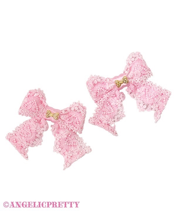 Elegant Ribbon Clip Set - Pink