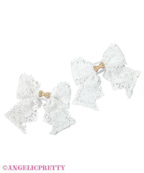 Elegant Ribbon Clip Set - White
