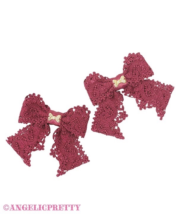 Elegant Ribbon Clip Set - Wine