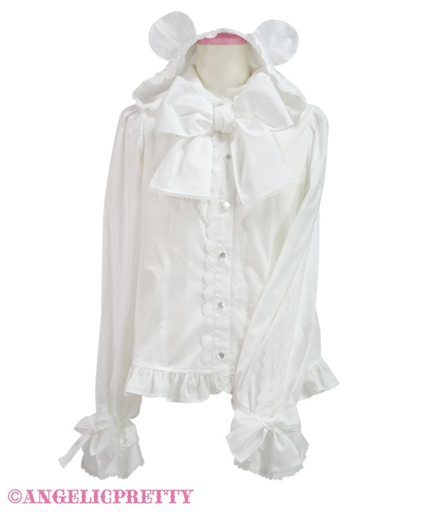 Fancy Bear Blouse - White - Click Image to Close