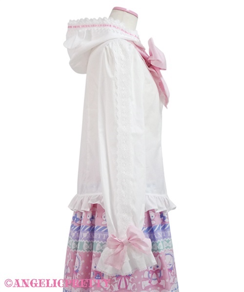 Fancy Bear Blouse - White x Pink