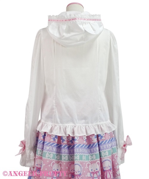 Fancy Bear Blouse - White x Pink