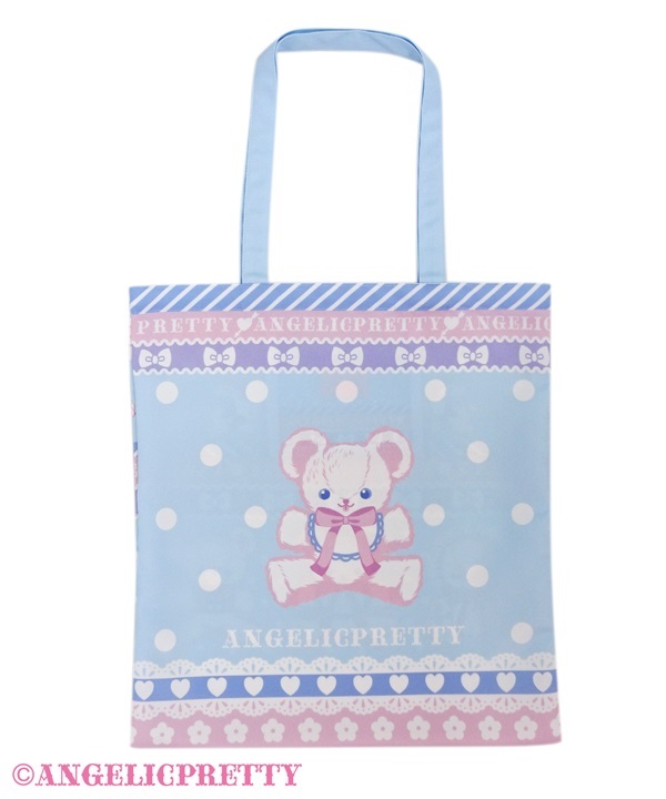 Fancy Border Tote Bag - Sax