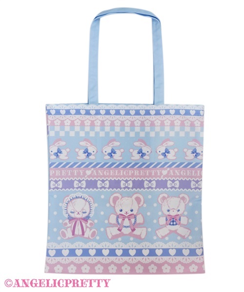 Fancy Border Tote Bag - Sax