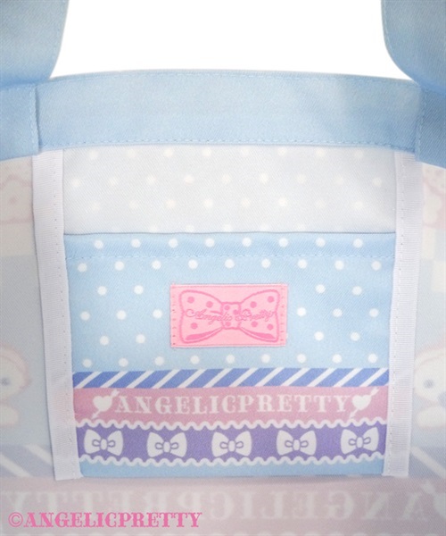 Fancy Border Tote Bag - Sax