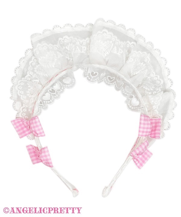Fancy Frill Cafe Headbow - Pink