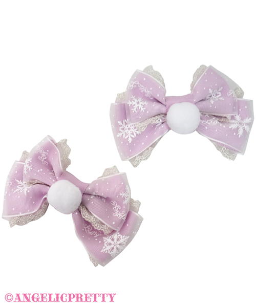 Fancy Snow Clip Set - Pink