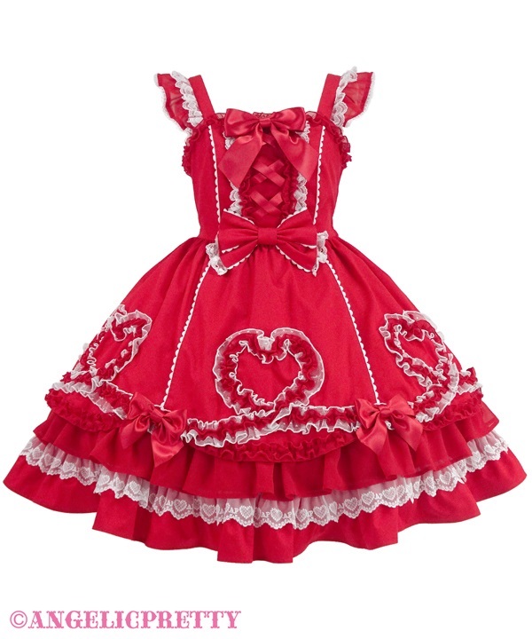 Fantasic Heart Jumperskirt - Red