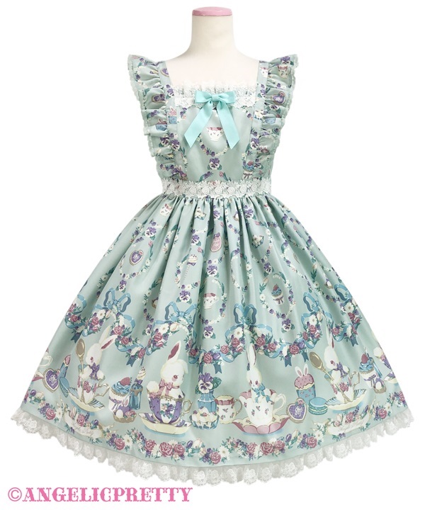 Flower Garden Teatime Jumperskirt - Mint