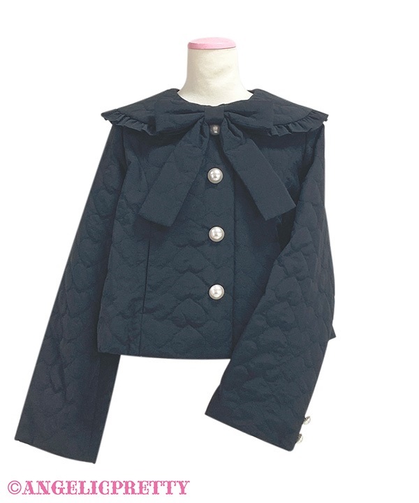 Fluffy Heart Jacket - Black