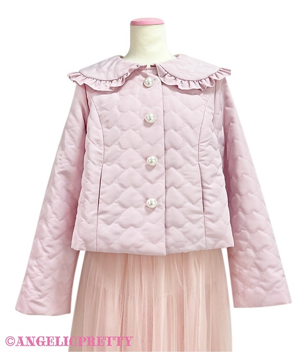 Fluffy Heart Jacket - Pink