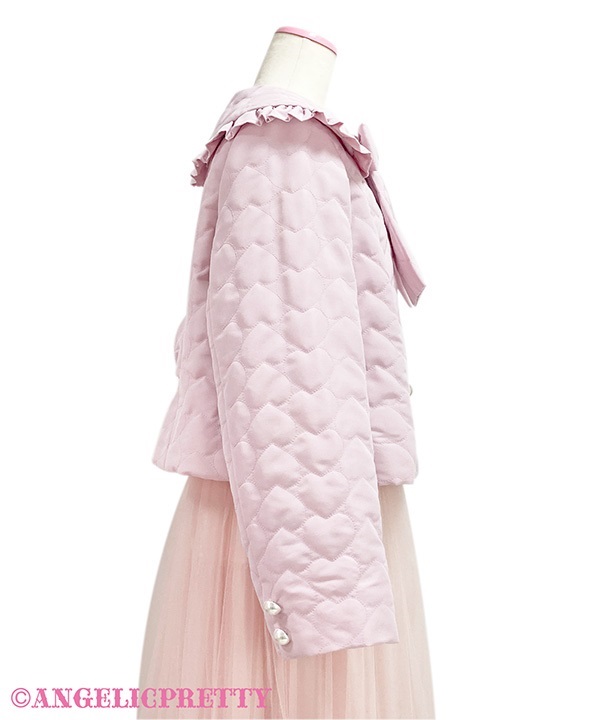 Fluffy Heart Jacket - Pink