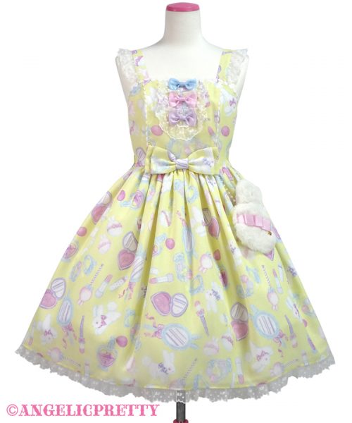 Fluffy Puff Bunny Jumperskirt - Yellow