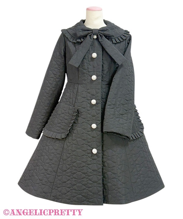 Fluffy Ribbon Coat - Black
