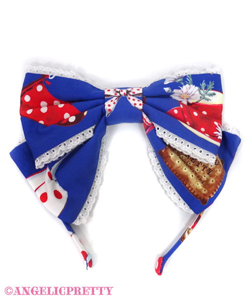 French Cafe Headbow - Blue