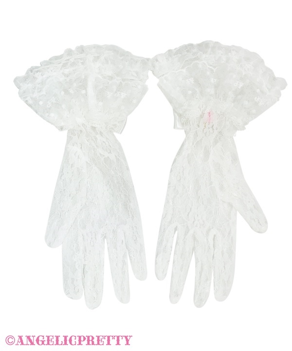 Frill Lace Gloves - Black [252G10-090521-bk] - $100.00 : Angelic