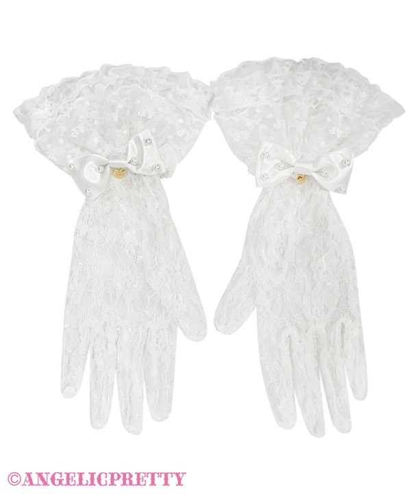 Frill Lace Gloves - White