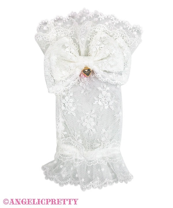 Frill Ribbon Arm Warmer - White