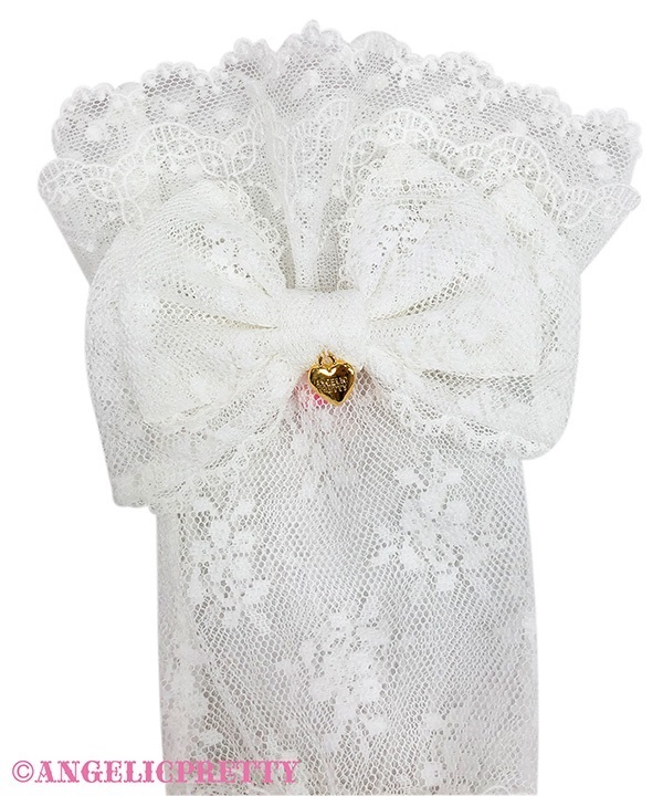 Frill Ribbon Arm Warmer - White