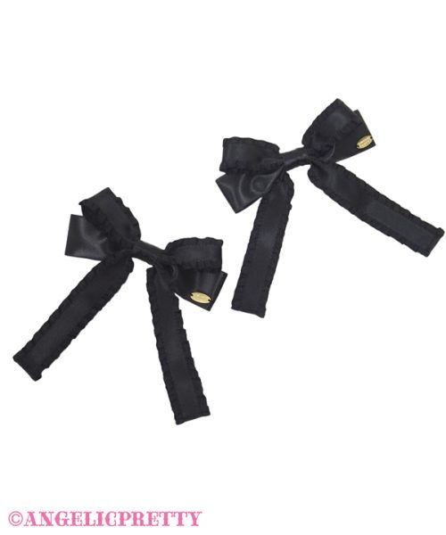 Frill Ribbon Clip Set - Black