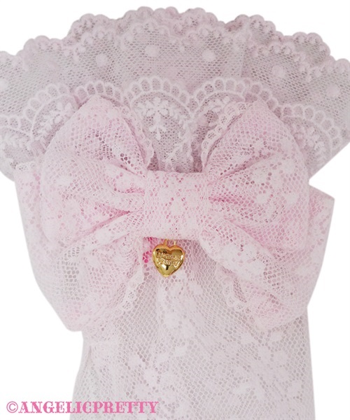 Frill Ribbon Lace Arm Warmer - White