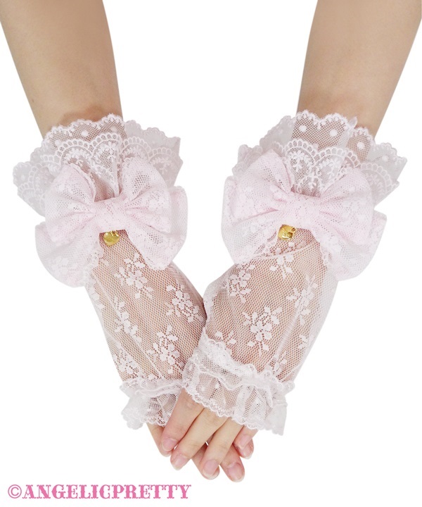 Frill Ribbon Lace Arm Warmer - White