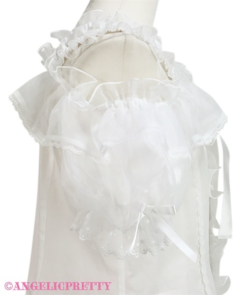 Frill See Through Off Shoulder Blouse - Sax
